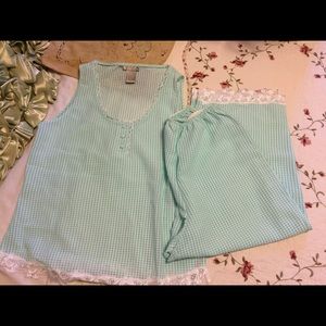 Nordstrom Gingham Check Pajama Top & Capri Bottom